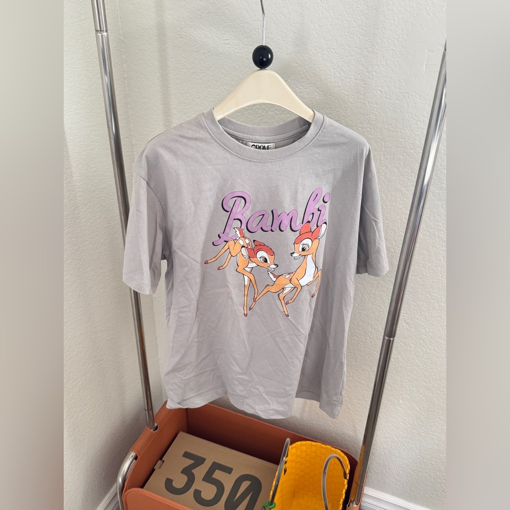 GROVE Bambi T-shirt｜L 
Gray Bambi Graphic T-Shirt